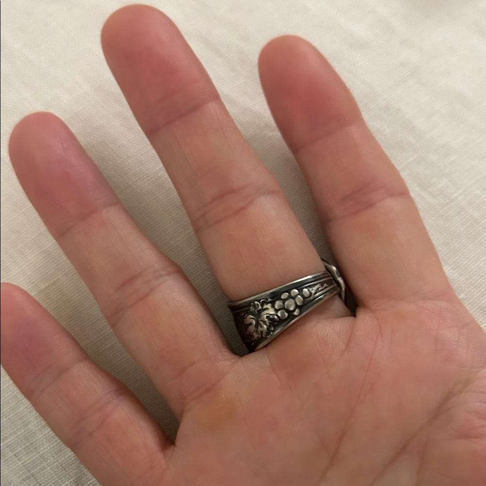 -Vintage Grape Spoon Statement Ring - image 2